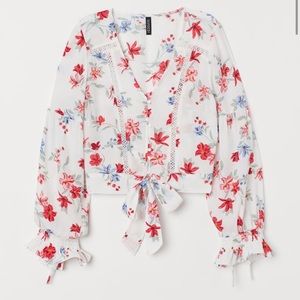 H&M V Neck Blouse with Buttons